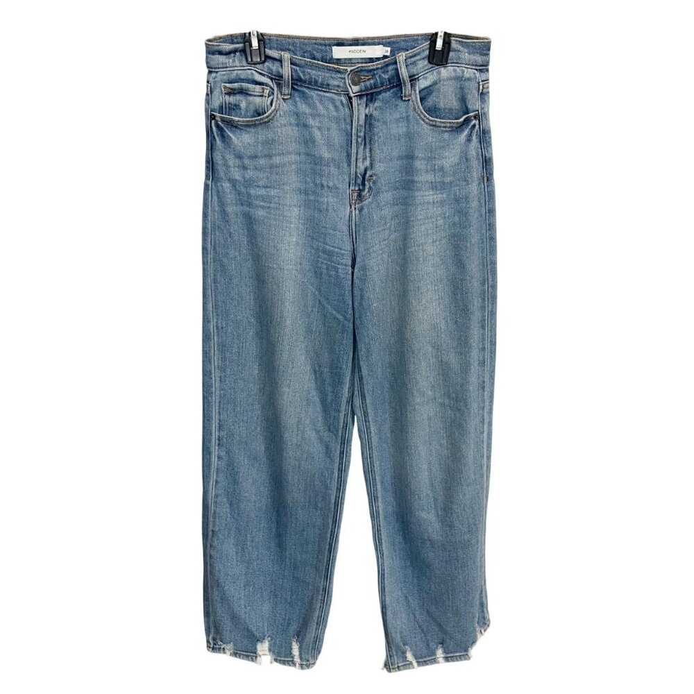 Hidden Denim High Rise Wide Leg Distressed Jeans Medium Wash - Size 28
